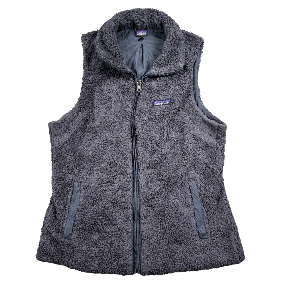 Patagonia Los Gatos Fleece Vest Womens M Gray Full Zip Sherpa 25216